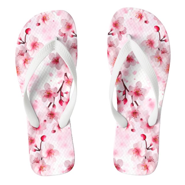 Tongs Élégante fleur de cerise de Pinky (Semelle)