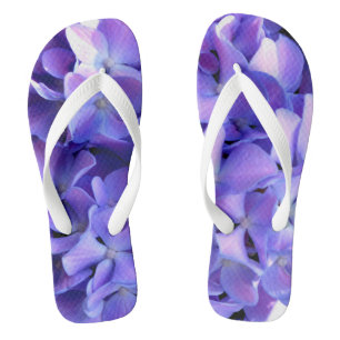 Tongs Elégante florales violettes profondes perwinkle hy