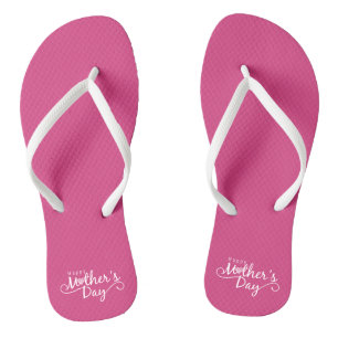 Tongs Élégante Happy Mère's Day Calligraphy Flip Flops