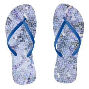 Tongs Elégante mosaïque bleue glace