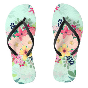 Tongs Elégante peinture à l'aquarelle florale à la me
