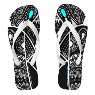 Tongs Éléphant sérieux de Cyan Blue Eye