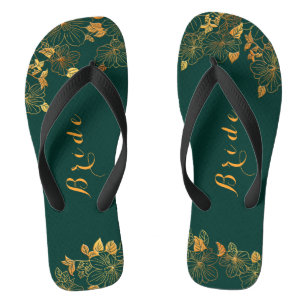 Tongs Émeraude Émeraude Émeraude Mariage de classe Vert 