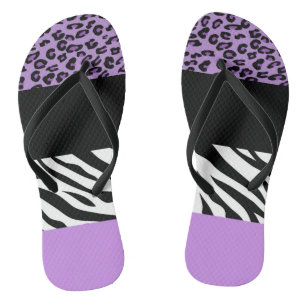 Tongs Empreinte de léopard, Zebra Print, Poster de anima