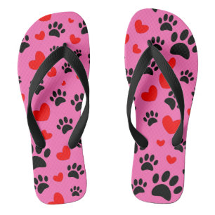 Tongs Empreintes de pattes De Chien De Cartoon Random Et