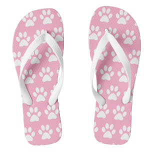 Tongs Empreintes de pattes de chien mignon Motif Rose Su
