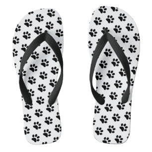 Tongs Empreintes de pattes Noirs Et Blancs Motifs Animau