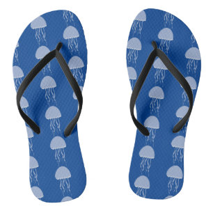 Tongs en plastique motif méduses bleues de plage
