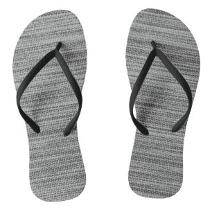 Tongs en tissu gris faux 