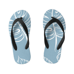 Tongs Enfants Abstraite Feuille Tropicale : Verdure transparente