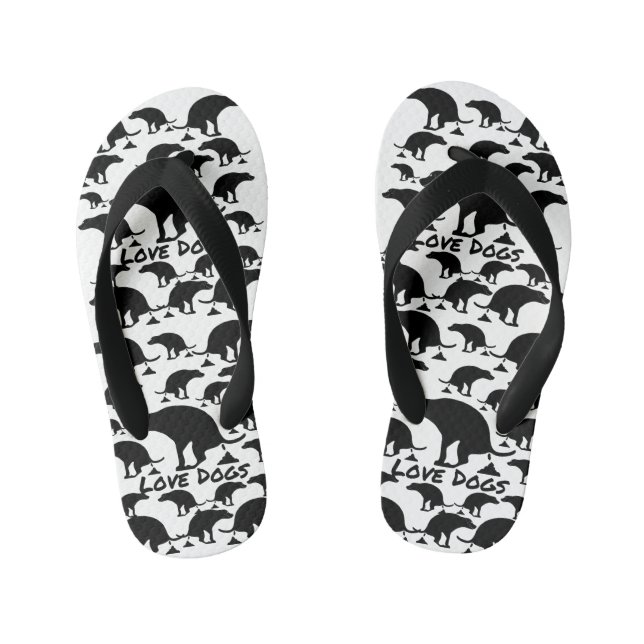 Tongs Enfants Aimer Pooping Chiens (Semelle)