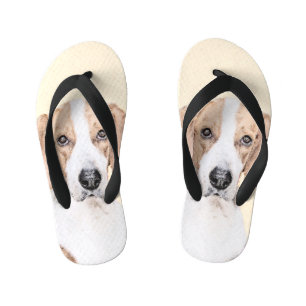 Tongs Enfants American Foxhound Painting - Joli art original chi