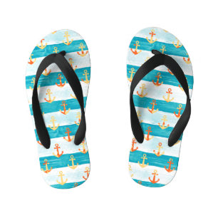 Tongs Enfants Ancrages Abstraits : motif à bande aquarelle.