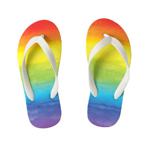Tongs Enfants Aquarelle Rainbow Pride brillant Vibrant