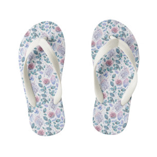 Tongs Enfants Aquarelle Unicorn Crystals & Roses Motif