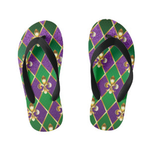 Tongs Enfants Arrière - plan de bijoux Mardi Gras