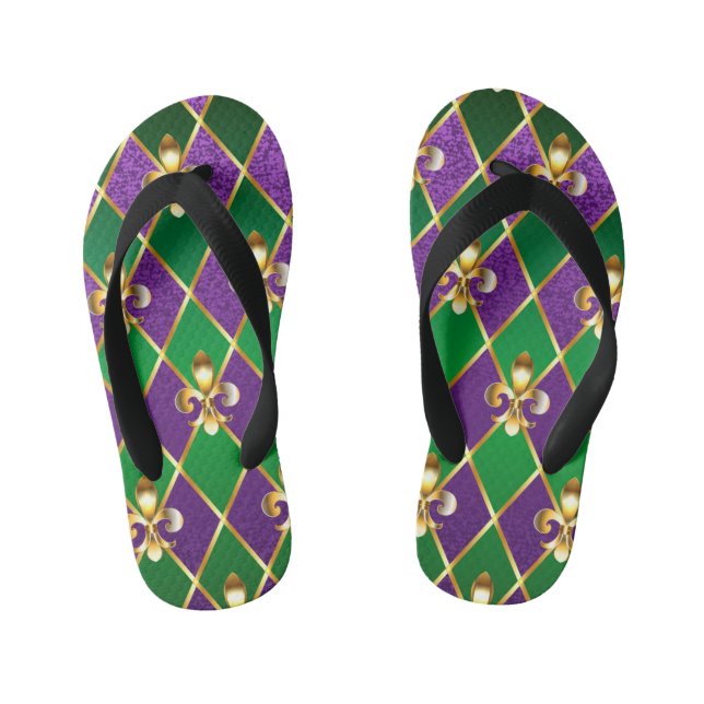 Tongs Enfants Arrière - plan de bijoux Mardi Gras (Semelle)