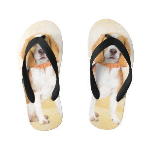 Tongs Enfants Beagle Hound Dog Peinture Animal Art original