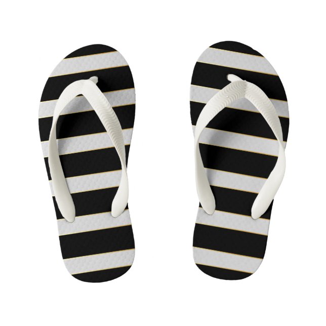 Tongs Enfants Beau noir et blanc (Semelle)