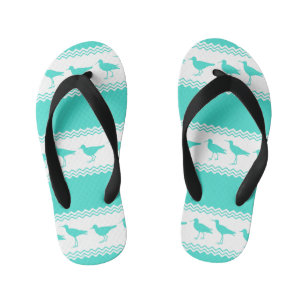 Tongs Enfants Bécasseau blanc turquoise