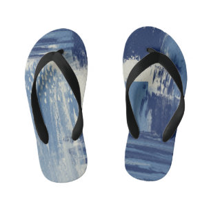 Tongs Enfants Bleu Abstrait et ivoire