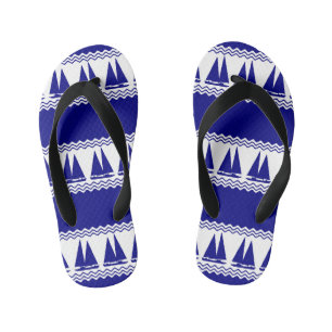 Tongs Enfants Bleu Nautique Voilier Côtière Stripes