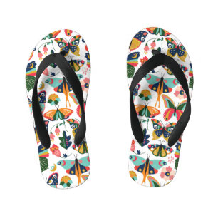 Tongs Enfants Boho Butterflies : Motif en papier peint sans cout