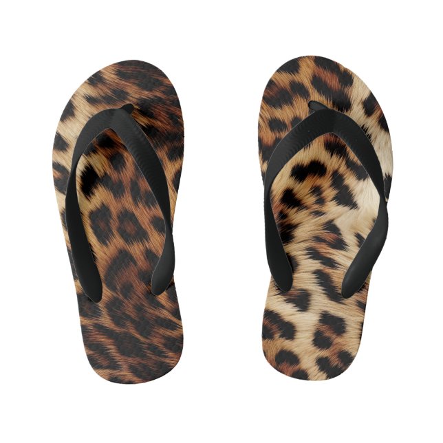 Tongs Enfants Brown Crème léopard animal (Semelle)