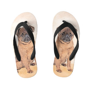 Tongs Enfants Bruxelles Griffon Smooth Painting Original Chien A