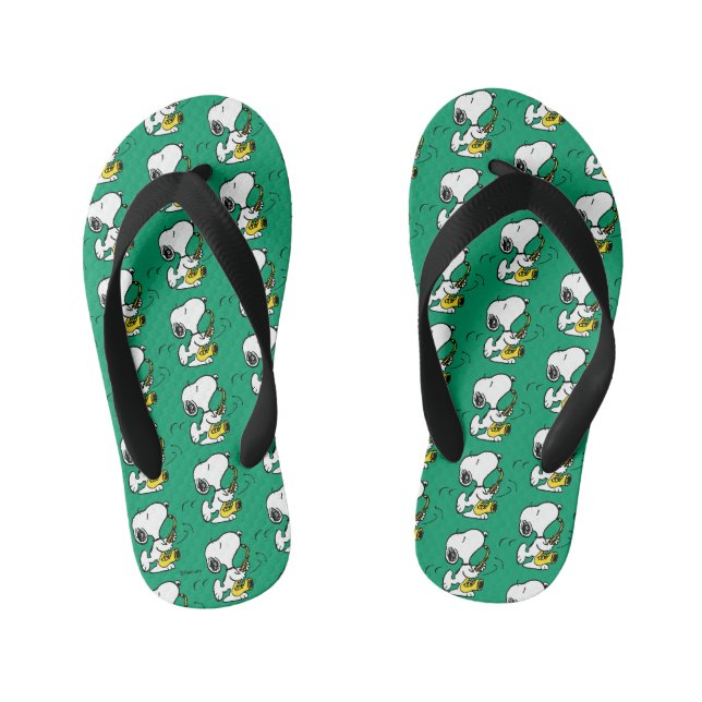 Tongs Enfants cacahuètes | Lecteur Snoopy Saxophone (Semelle)