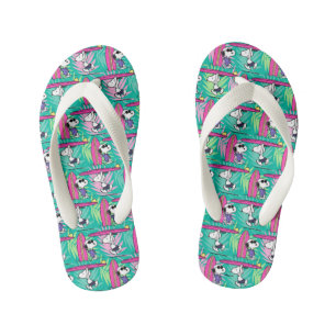Tongs Enfants cacahuètes   Snoopy Turquoise Surf Motif