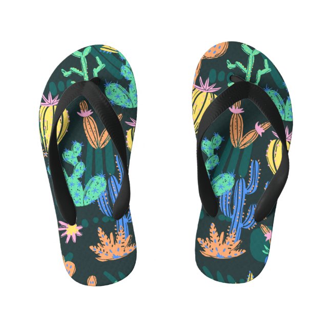 Tongs Enfants Cactus dessiné à la main : sans couture scandinave (Semelle)