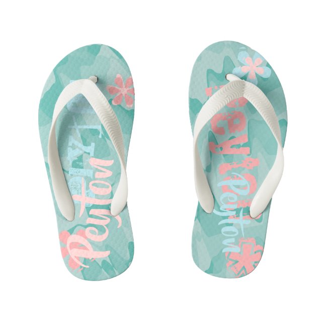 Tongs Enfants Camouflage Turquoise-choc personnalisé (Semelle)