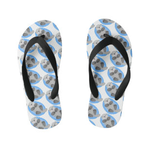 Tongs Enfants Caricature bleu loutre de mer joyeux