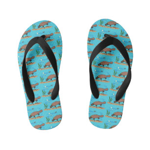 Tongs Enfants Caricature de natation de Cute platypus