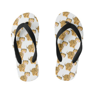 Tongs Enfants Caricature de petit tigre joyeux
