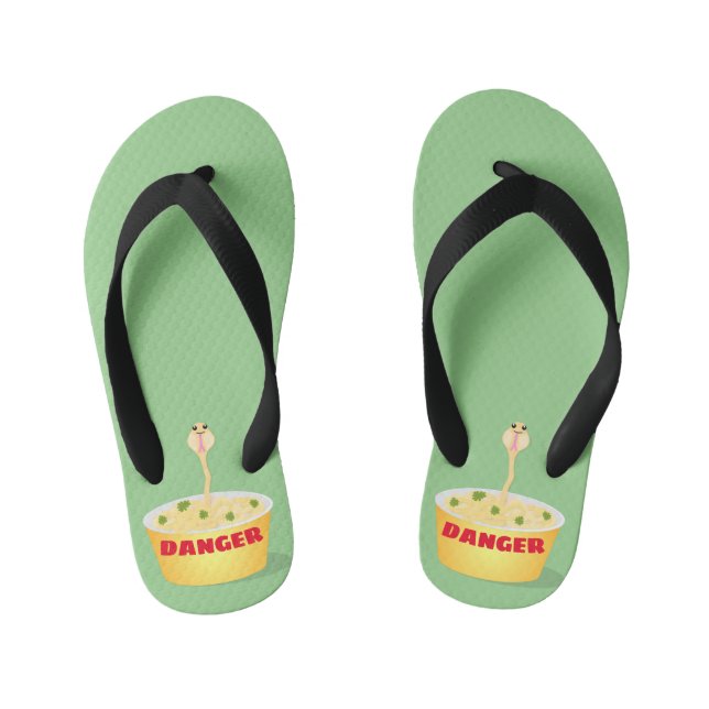 Tongs Enfants Caricature de serpent aux nouilles mignonnes illus (Semelle)