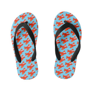 Tongs Enfants Caricature de vol d'avion rouge mignon