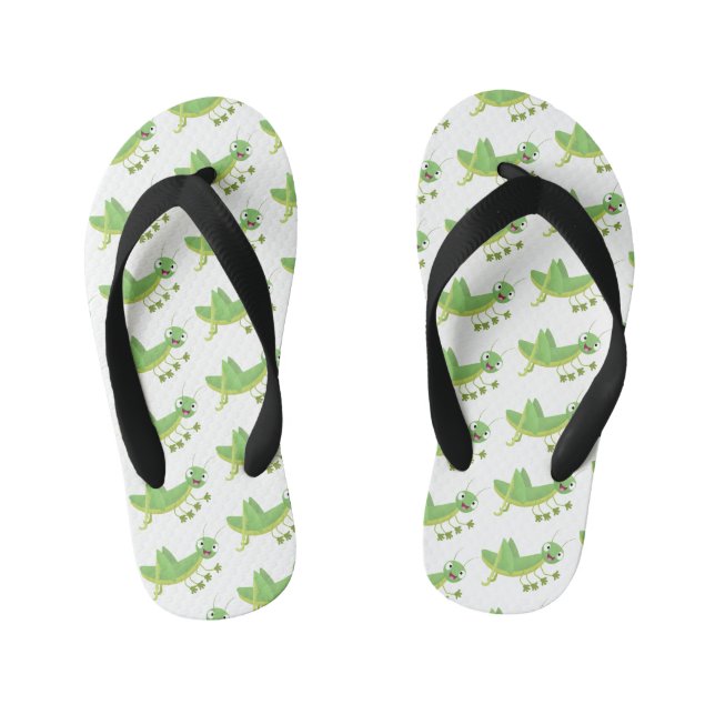 Tongs Enfants Caricature d'une pâtisserie joyeux verte (Semelle)