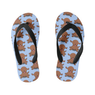 Tongs Enfants Caricature en bleu pour chien de chiot joyeux