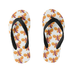 Tongs Enfants Caricature joli papillon orange
