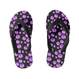Tongs Enfants Caricature kawaii de méduse violette rose mou