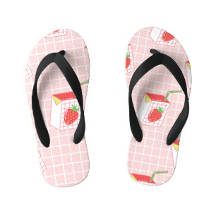 Tongs Enfants Caricatures de Lait de fraise : Motif