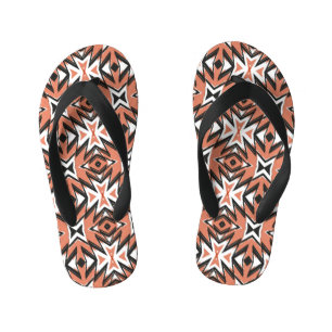 Tongs Enfants Carrelage traditionnel, corail ethnique géométriqu