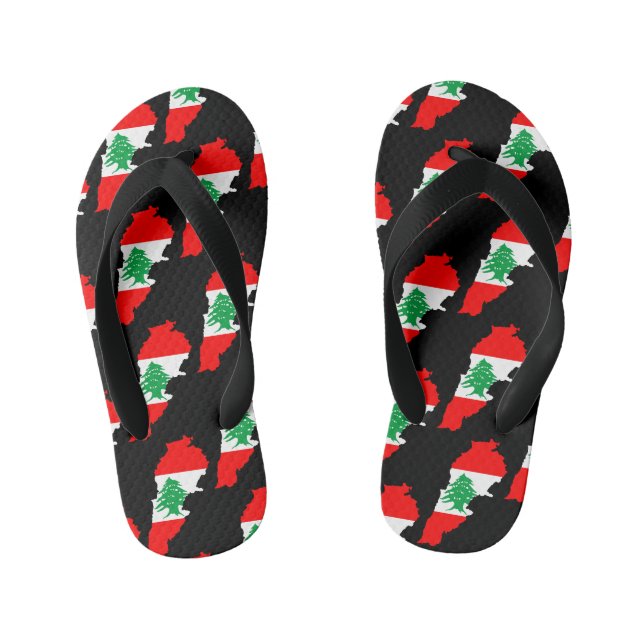 Tongs Enfants Carte du Liban avec drapeau (Semelle)