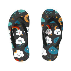 Tongs Enfants Cartoon Météo Prévision Motif sans couture
