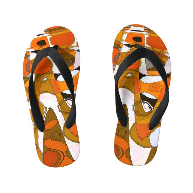 Tongs Enfants Cercles d'automne lumineux : motif abstrait. (Semelle)