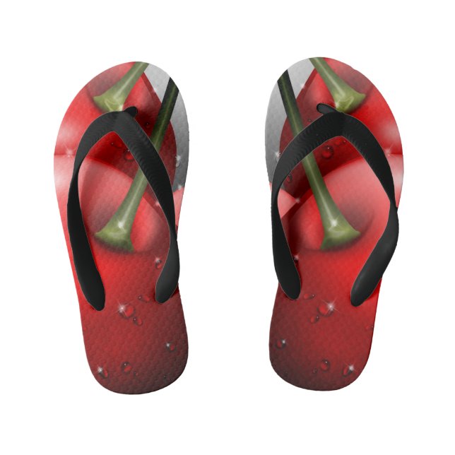 Tongs Enfants Cerises avec gouttes de ragoût (Semelle)