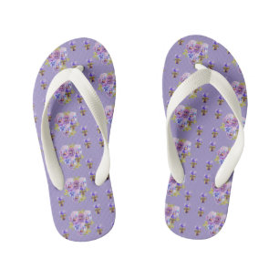 Tongs Enfants Chic Pansy Fleurs De Plage De Shabby Violet