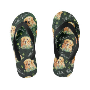 Tongs Enfants Chien d'or, Feuilles d'eucalyptus, Empreinte de pa